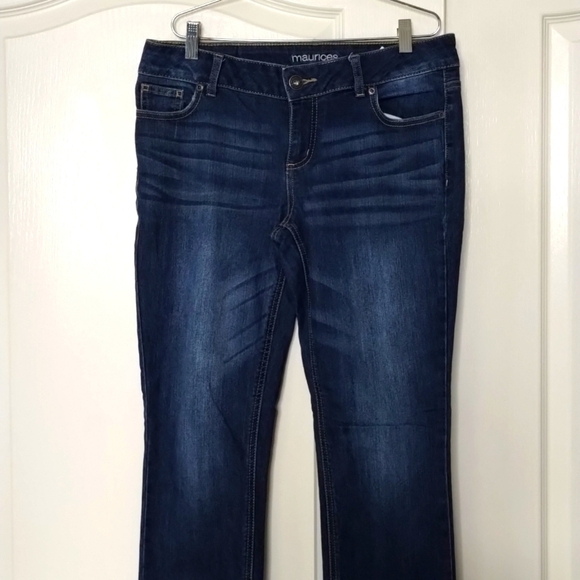 Maurices size 9 10 reg straight leg no distressing medium-dark wash maurice's - Picture 2 of 11
